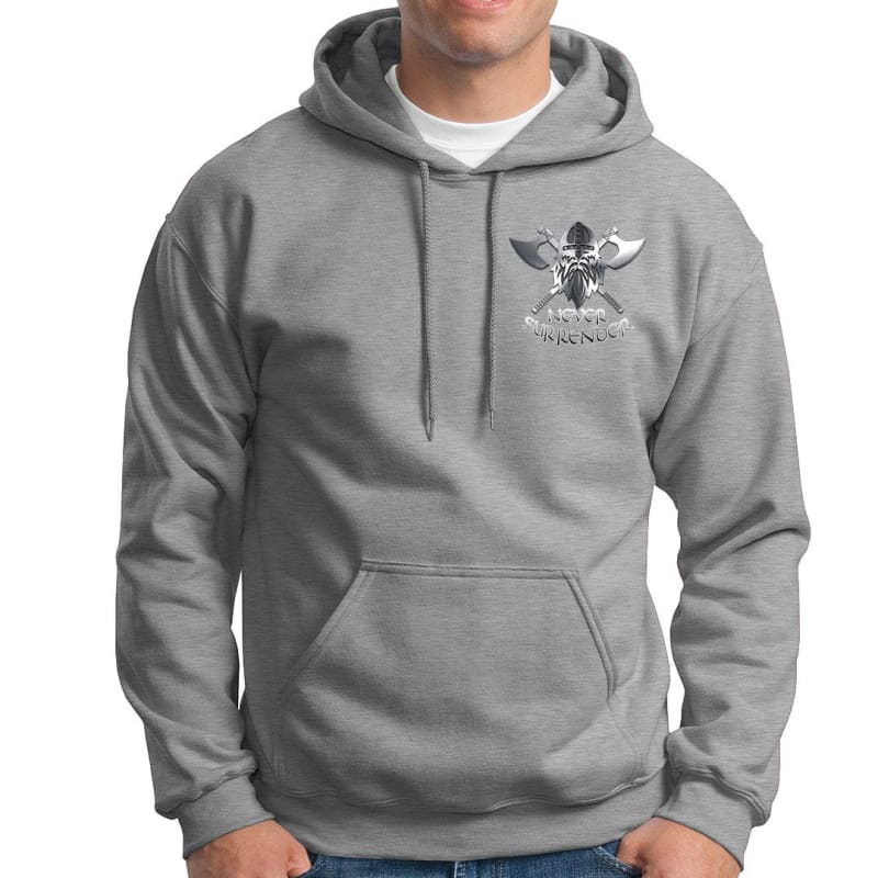 NEVER SURRENDER Embroidered Hoodie - Image 3